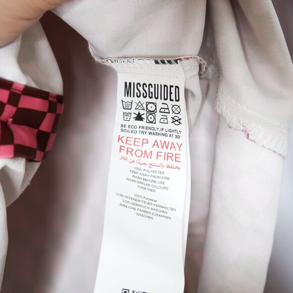 Missguided‎ Womens Button Up Size 6 Abstract Slim Satin Shirt 70's Disco - Picture 5 of 8